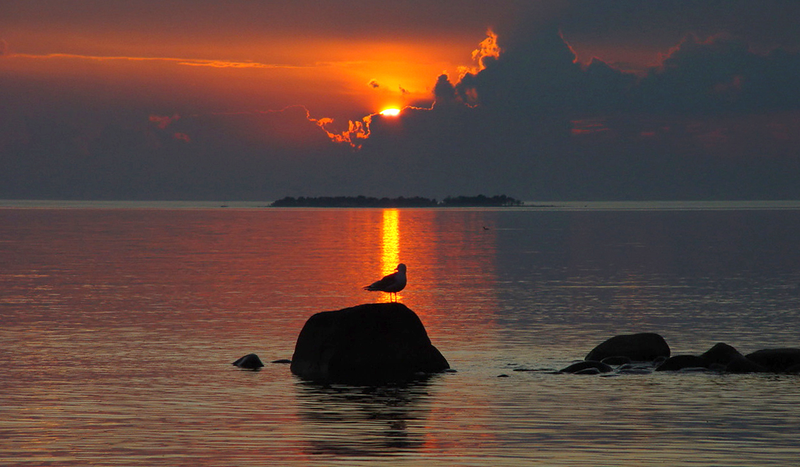 Puesta de sol en el lago Vättern. Wikimedia Commons